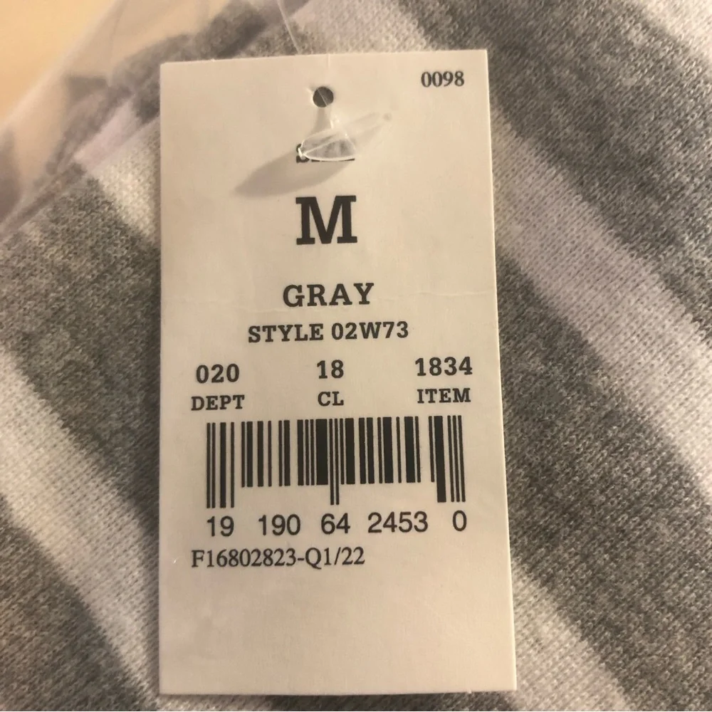 MENS 100% Cotton Pajama Set Gray and White Striped Size M New in open packaging - Picture 13 of 13
